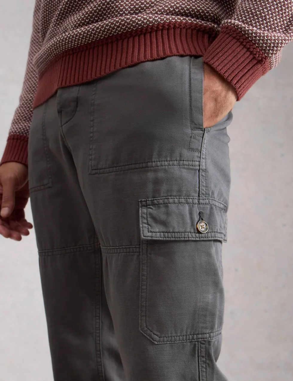 Loose Fit Pure Cotton Cargo Trousers