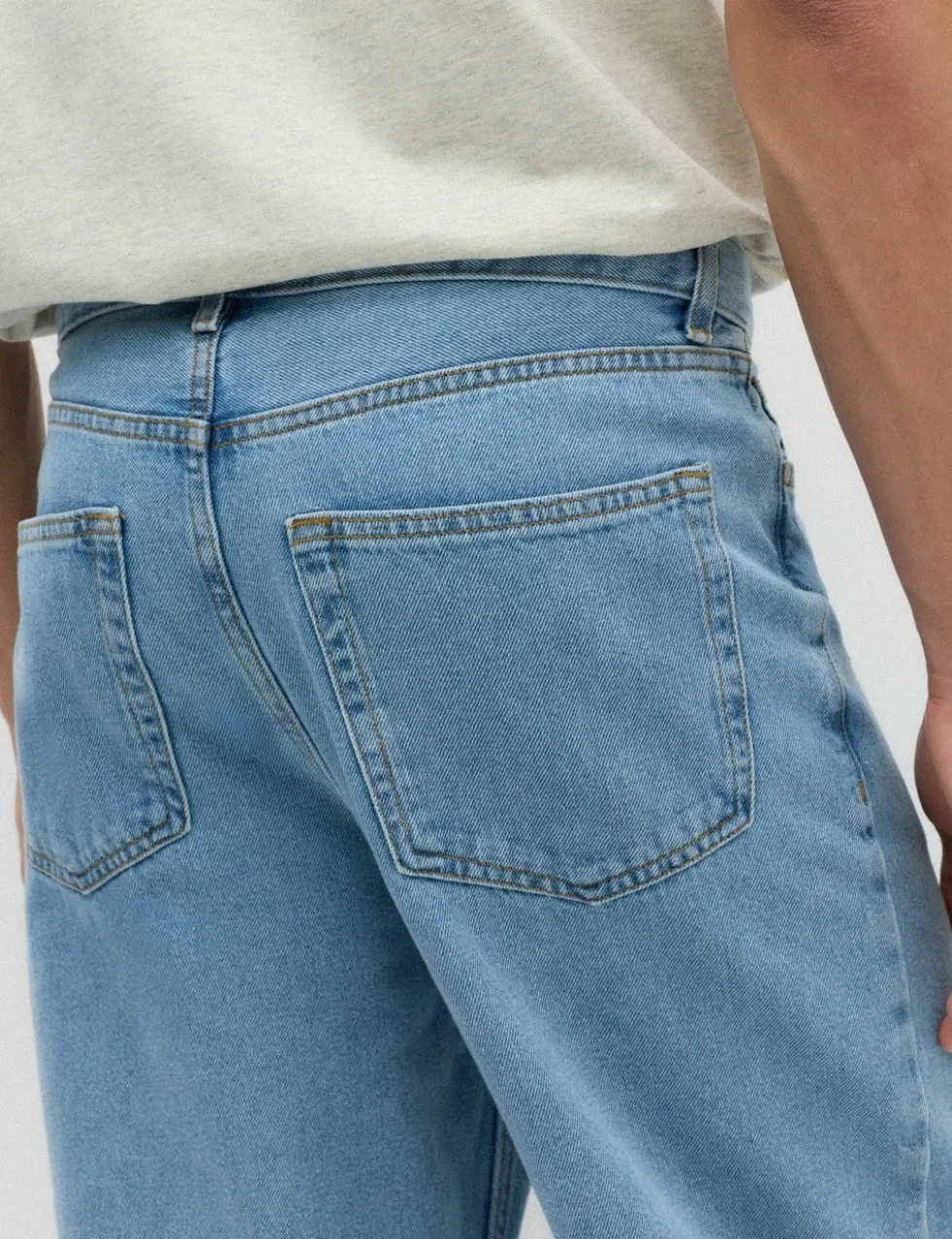 Loose Fit Pure Cotton Rigid Jeans