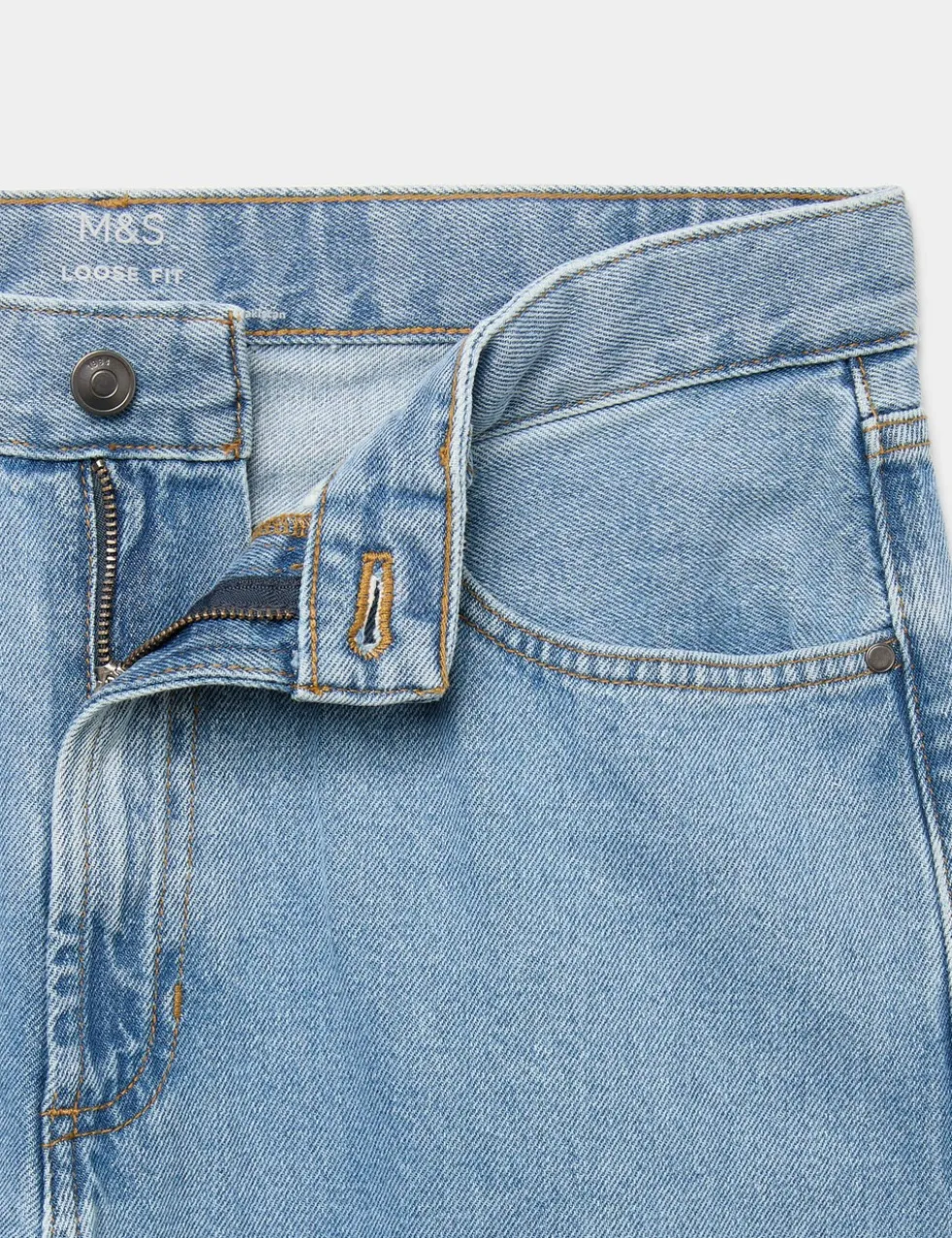 Loose Fit Pure Cotton Rigid Jeans