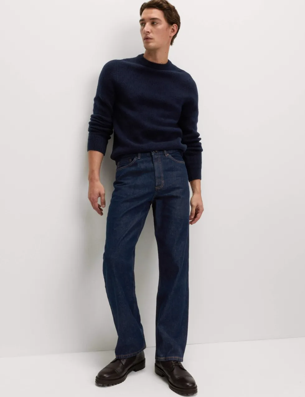 Loose Fit Pure Cotton Rigid Jeans