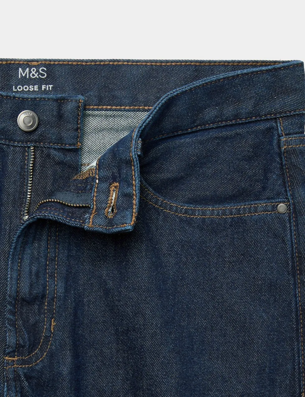 Loose Fit Pure Cotton Rigid Jeans