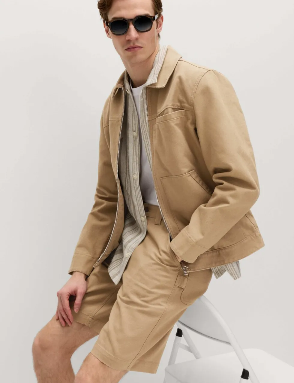 Loose Fit Pure Cotton Utility Shorts