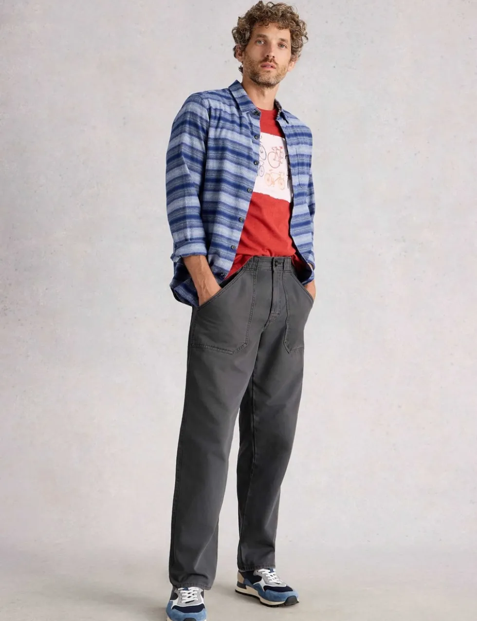 Loose Fit Pure Cotton Utility Trousers