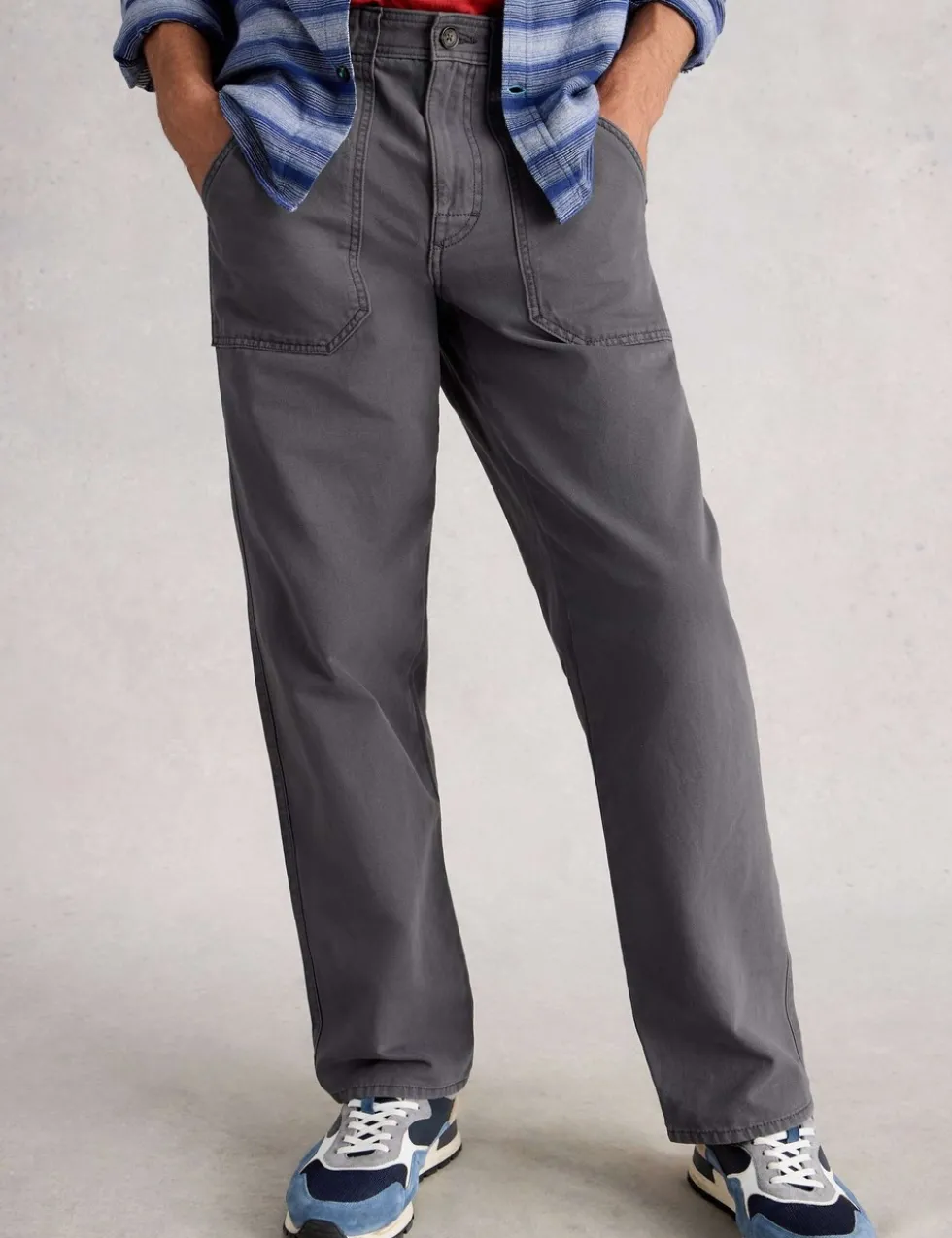 Loose Fit Pure Cotton Utility Trousers