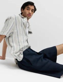 Loose Fit Pure Linen Chino Shorts