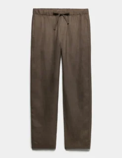 Loose Fit Pure Linen Elasticated Waist Trousers