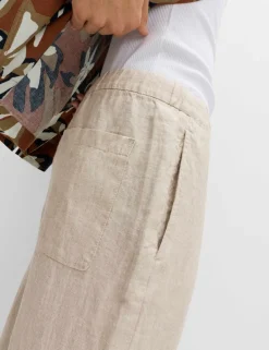 Loose Fit Pure Linen Elasticated Waist Trousers