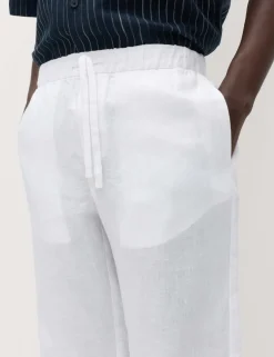 Loose Fit Pure Linen Elasticated Waist Trousers
