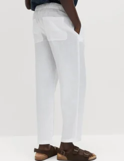 Loose Fit Pure Linen Elasticated Waist Trousers