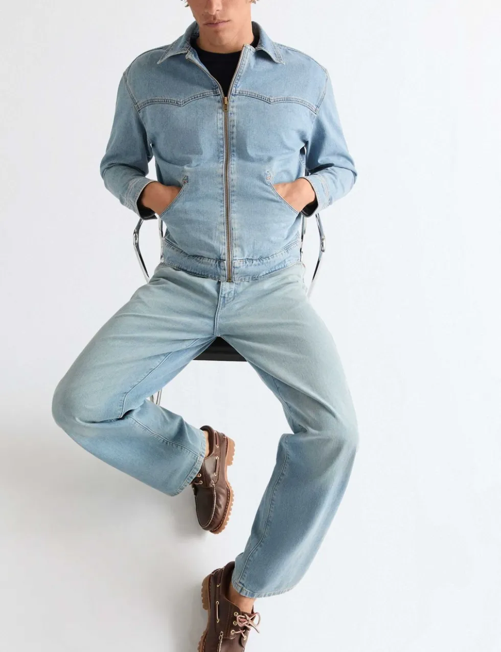 Loose Straight Fit Pure Cotton Jeans