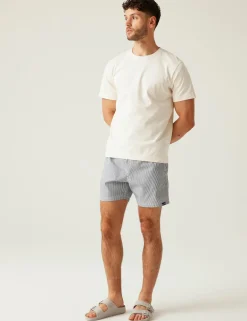 Loras Pocketed Quick Dry Striped Swim Shorts