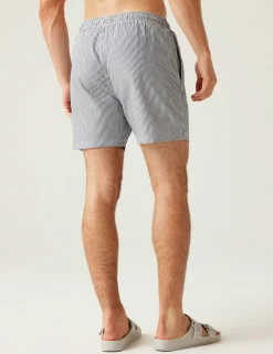 Loras Pocketed Quick Dry Striped Swim Shorts