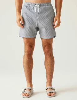 Loras Pocketed Quick Dry Striped Swim Shorts