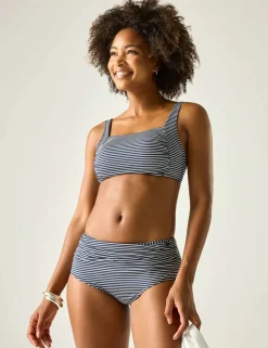 Loria Striped Padded Square Neck Bikini Top