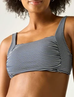 Loria Striped Padded Square Neck Bikini Top