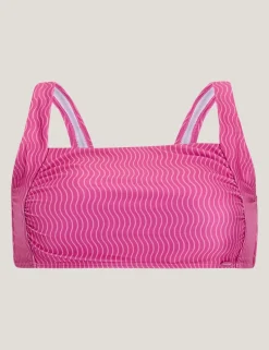 Loria Striped Padded Square Neck Bikini Top