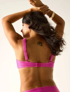 Loria Striped Padded Square Neck Bikini Top