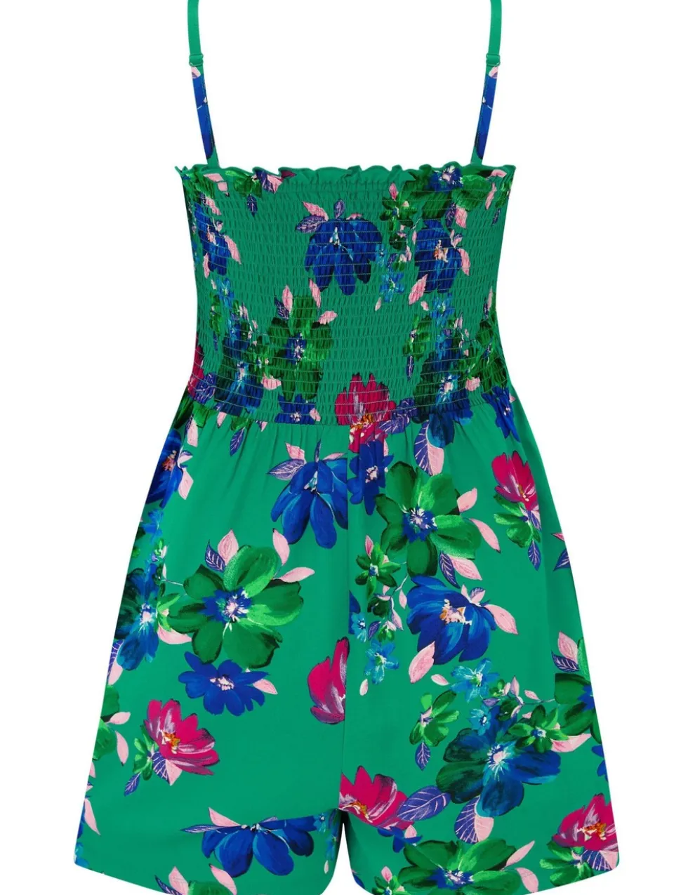 Lottie Strapless Shirred Bodice Woven Beach Playsuit