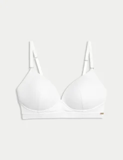 Lounge Rib & Lace Non Wired Plunge Bra (A-E)