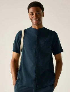 Lovrey Cotton Linen Blend Short Sleeve Shirt