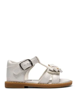 Luana Bow T-Bar White Sandals (4-6 Small)