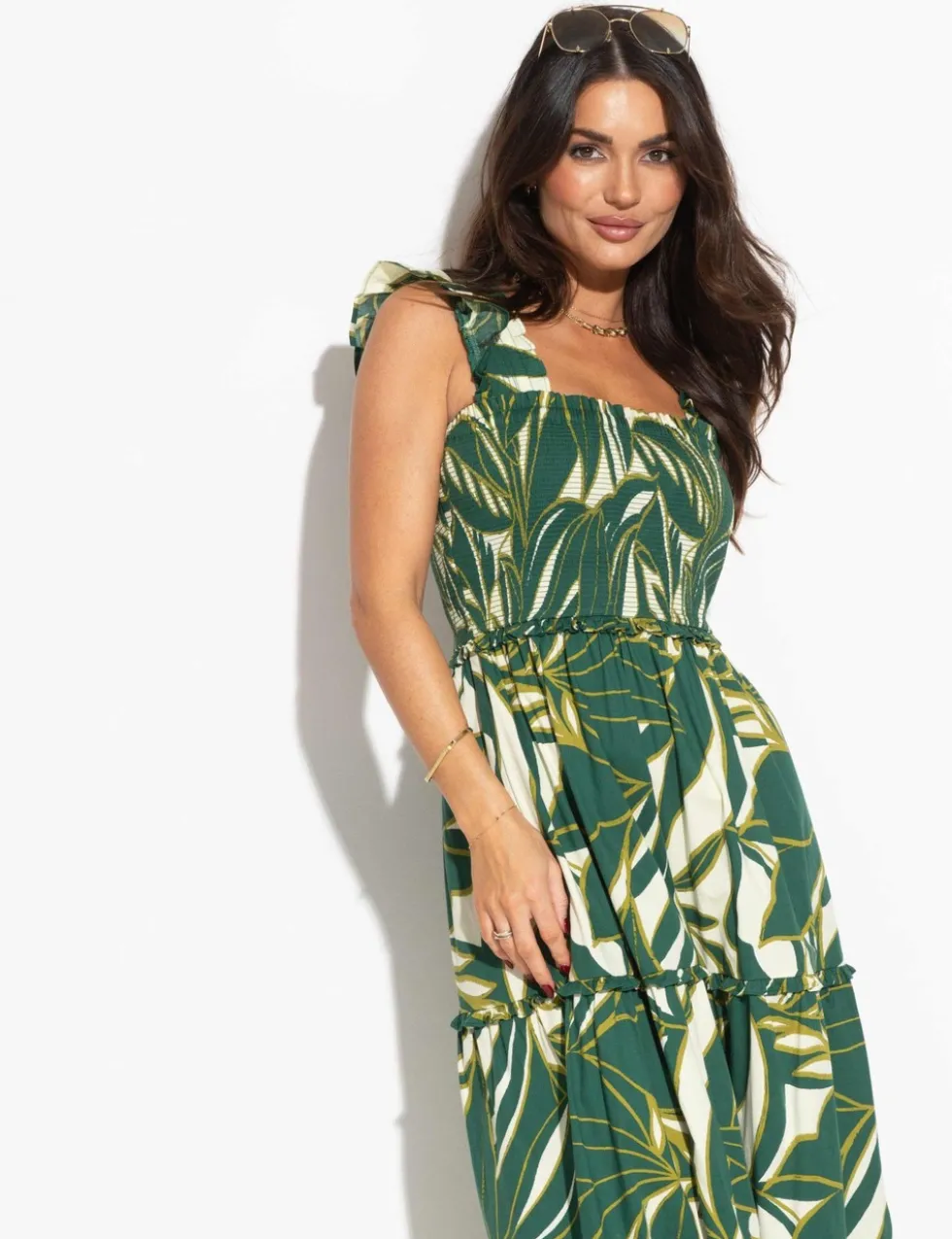Lucy Cotton Poplin Tiered Maxi Dress