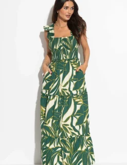 Lucy Cotton Poplin Tiered Maxi Dress