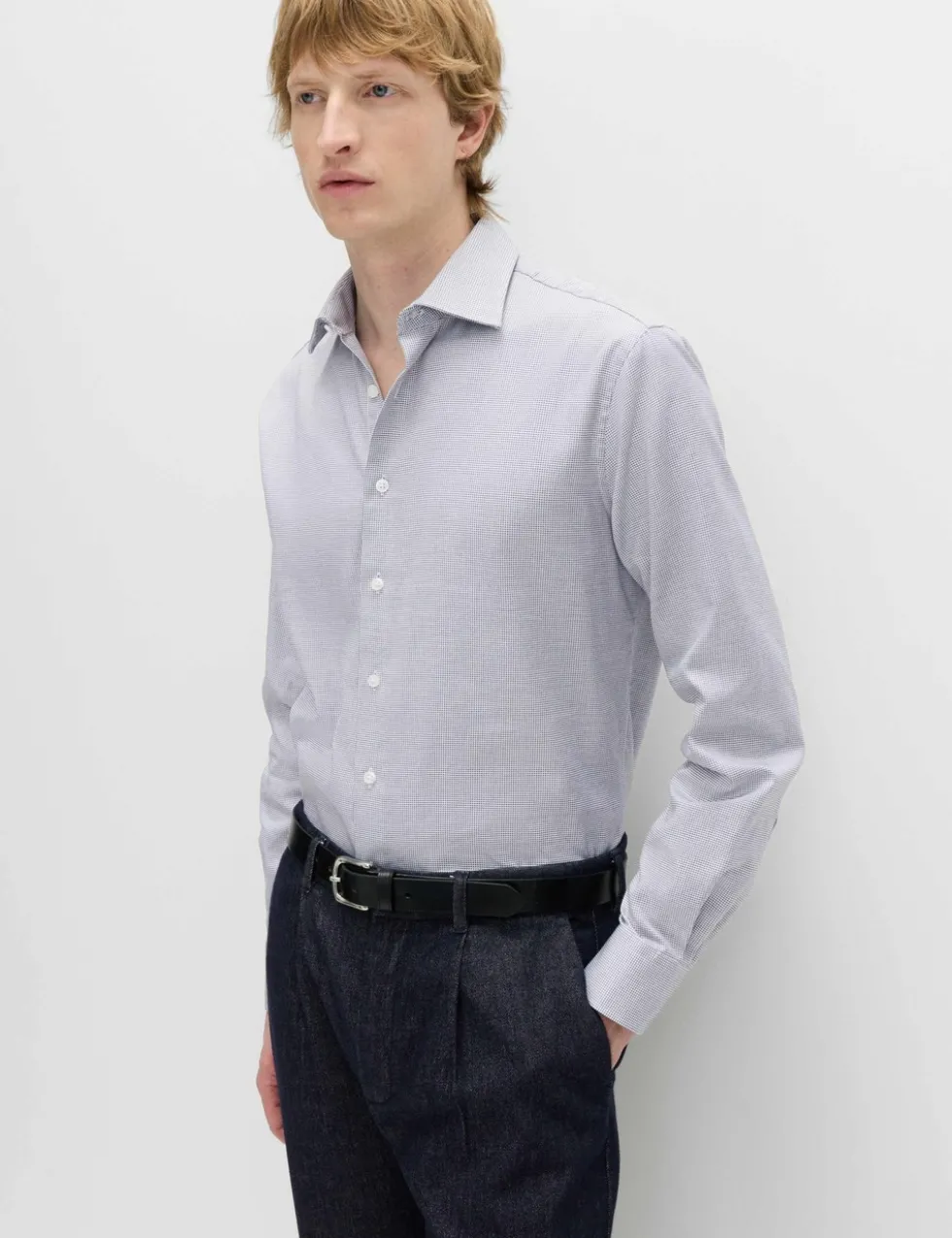 Luxury Cotton Easy Iron Slim Fit Textured Shirt