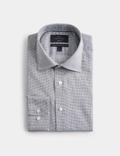 Luxury Cotton Easy Iron Slim Fit Textured Shirt