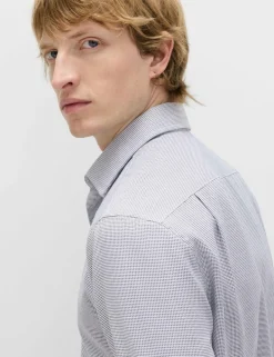 Luxury Cotton Easy Iron Slim Fit Textured Shirt