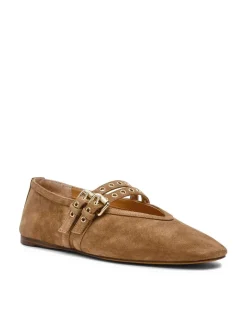 Lydia Leather Buckle Flat Pumps