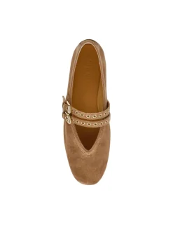 Lydia Leather Buckle Flat Pumps