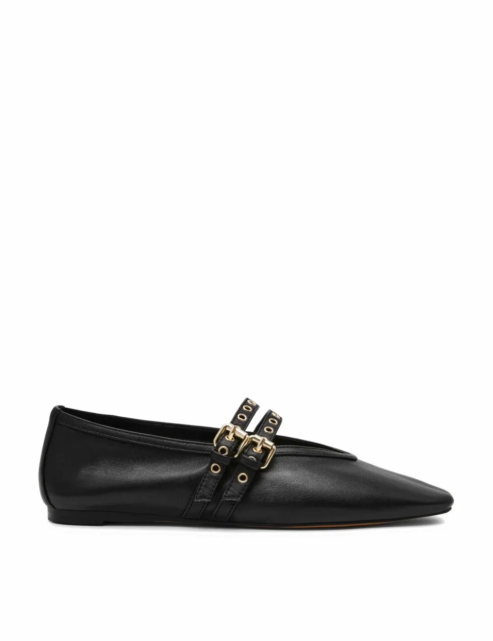 Lydia Suede Buckle Flat Pumps