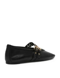 Lydia Suede Buckle Flat Pumps