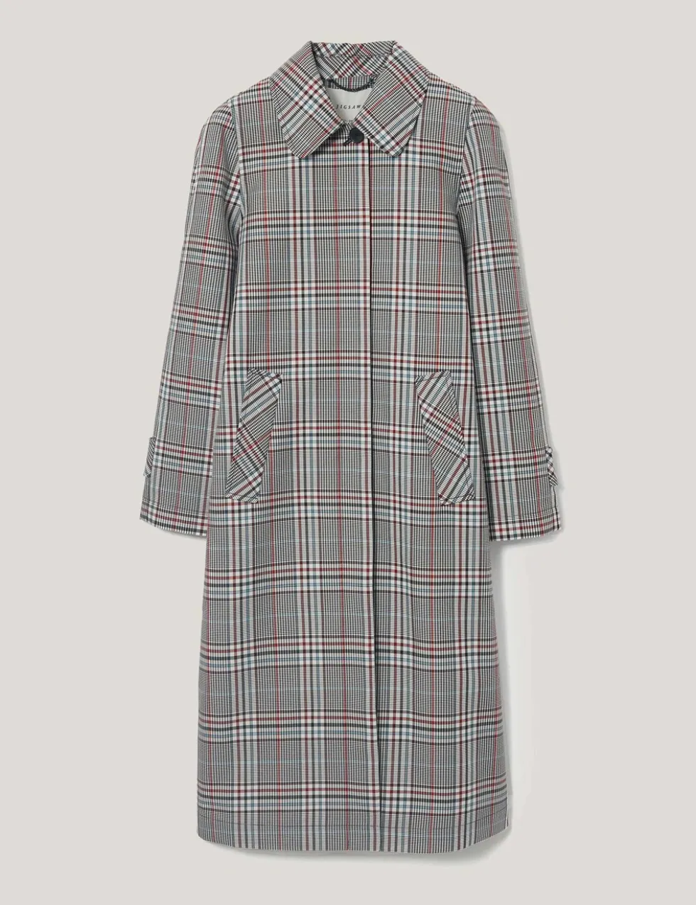 Lyocell Blend Bonded Checked Trench Coat