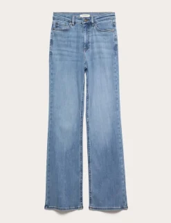 Lyocell Blend High Waisted Flared Jeans