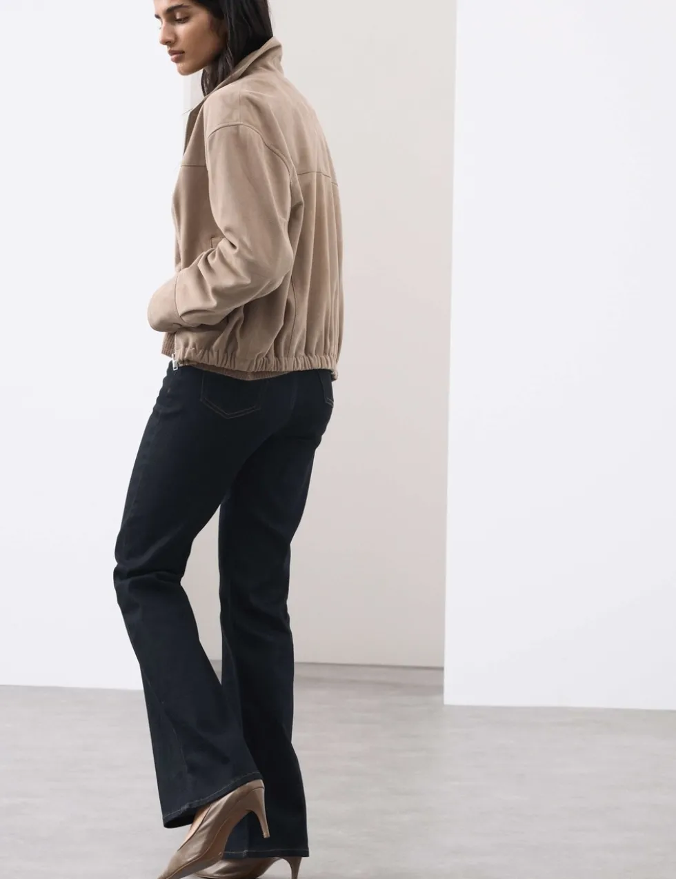 Lyocell Blend High Waisted Flared Jeans