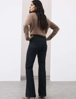 Lyocell Blend High Waisted Flared Jeans