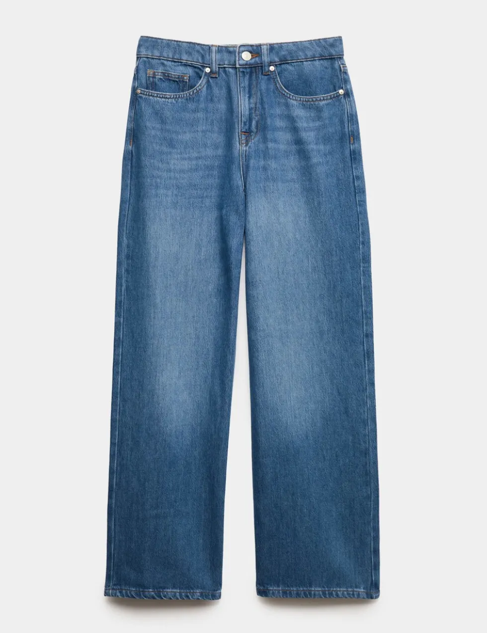 Lyocell Blend High Waisted Straight Leg Jeans