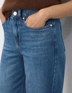Lyocell Blend High Waisted Straight Leg Jeans