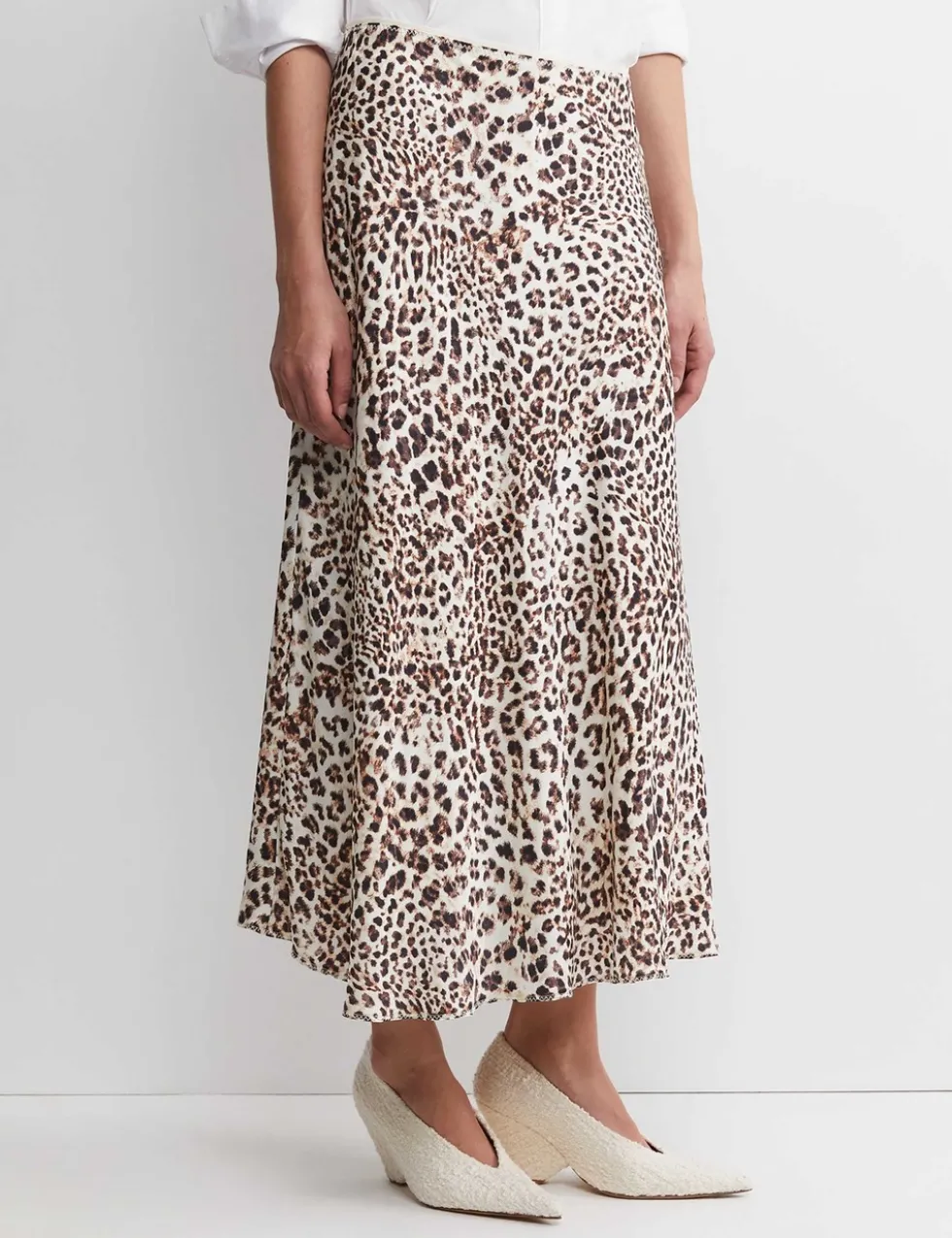 Lyocell Rich Animal Print Midi Slip Skirt
