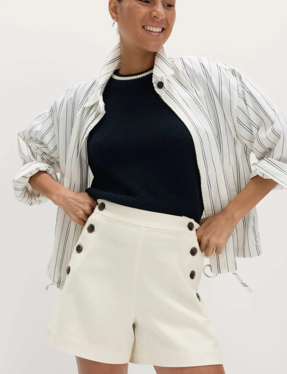 Lyocell Rich Button Detail Shorts