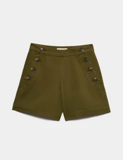 Lyocell Rich Button Detail Shorts