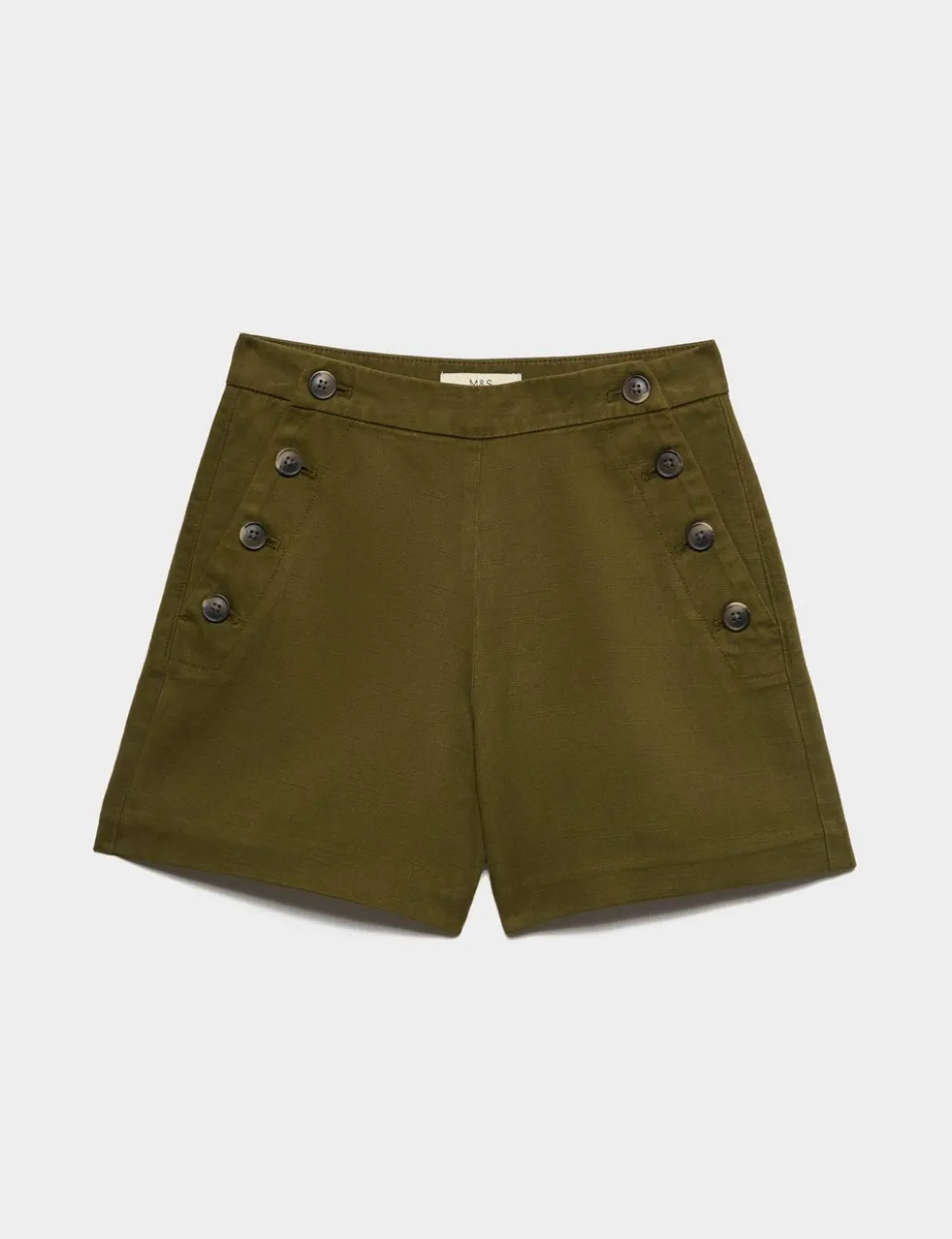 Lyocell Rich Button Detail Shorts