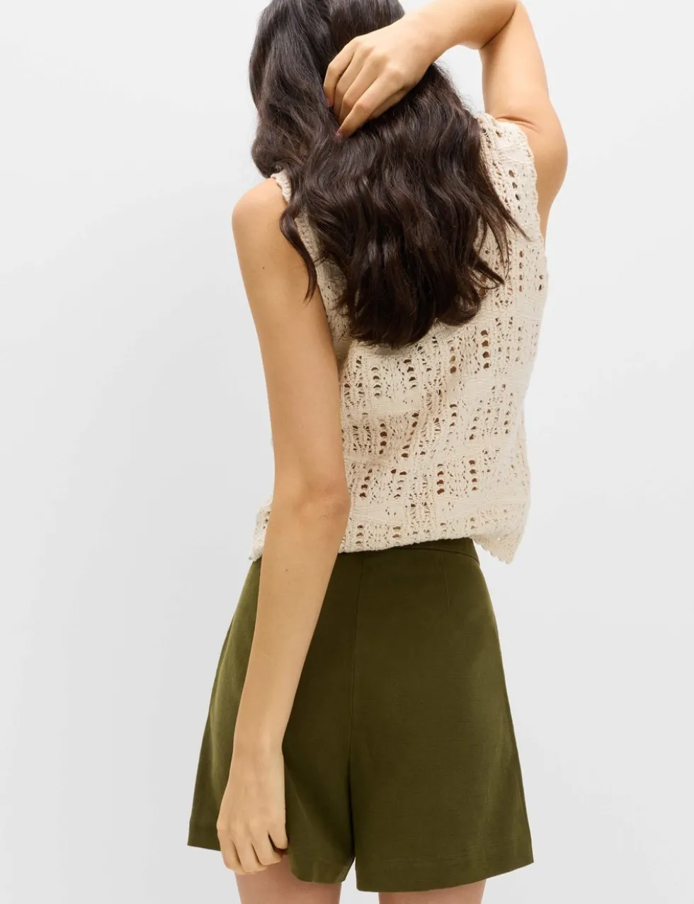 Lyocell Rich Button Detail Shorts