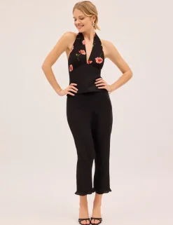 Lyocell Rich Capri Trousers with Linen