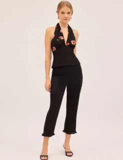 Lyocell Rich Capri Trousers with Linen