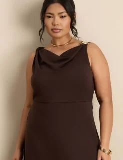 Lyocell Rich Cowl Neck Maxi Slip Dress
