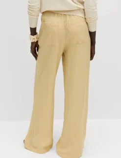 Lyocell Rich Drawstring Wide Leg Trousers