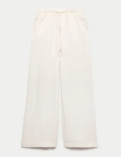 Lyocell Rich Drawstring Wide Leg Trousers